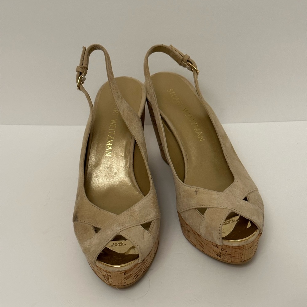 Stuart Weitzman crock wedge sandals size 5.5